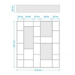 Loftscape Bibliothèque Emporior VII - Blanc crème - Largeur : 214 cm -Meubles de salle à manger Soldes Magasin 1000178978 190801 08301600039 SKETCH DETAILS P000000001000178978 sketch
