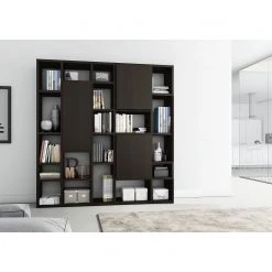 Loftscape Bibliothèque Emporior VII - Imitation chêne marron-noir - Largeur : 214 cm