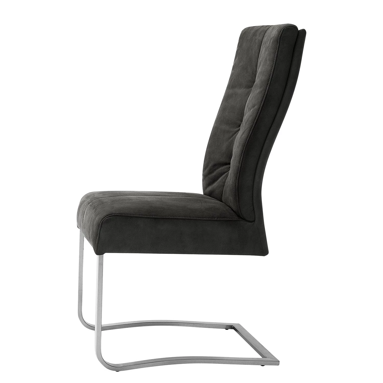 Fredriks Chaises cantilever Bury I (lot de 2) - Imitation cuir / Acier inoxydable - Noir 3 Fredriks Chaises cantilever Bury I (lot de 2) - Imitation cuir / Acier inoxydable - Noir – Image 3