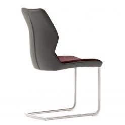 Fredriks Chaises cantilever Kiama (lot de 2) - Imitation cuir / Tissé à plat - Acier inoxydable - Bordeaux -Meubles de salle à manger Soldes Magasin 1000179020 190725 10291200061 DETAILS P000000001000179020