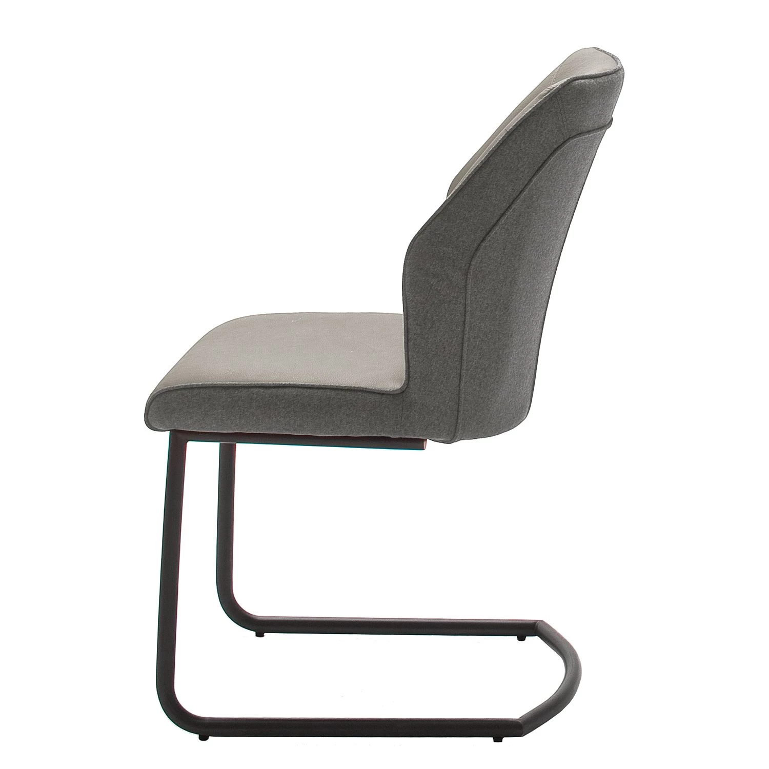 Fredriks Chaises cantilever Macapa (lot de 2) - Imitation cuir / Tissé à plat - Noir - Gris 3 Fredriks Chaises cantilever Macapa (lot de 2) - Imitation cuir / Tissé à plat - Noir - Gris – Image 3