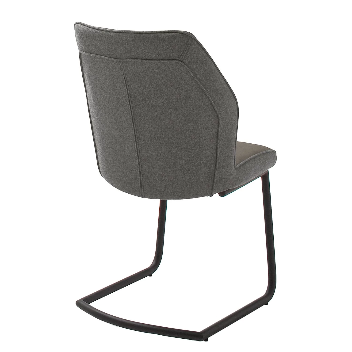 Fredriks Chaises cantilever Macapa (lot de 2) - Imitation cuir / Tissé à plat - Noir - Gris 4 Fredriks Chaises cantilever Macapa (lot de 2) - Imitation cuir / Tissé à plat - Noir - Gris – Image 4