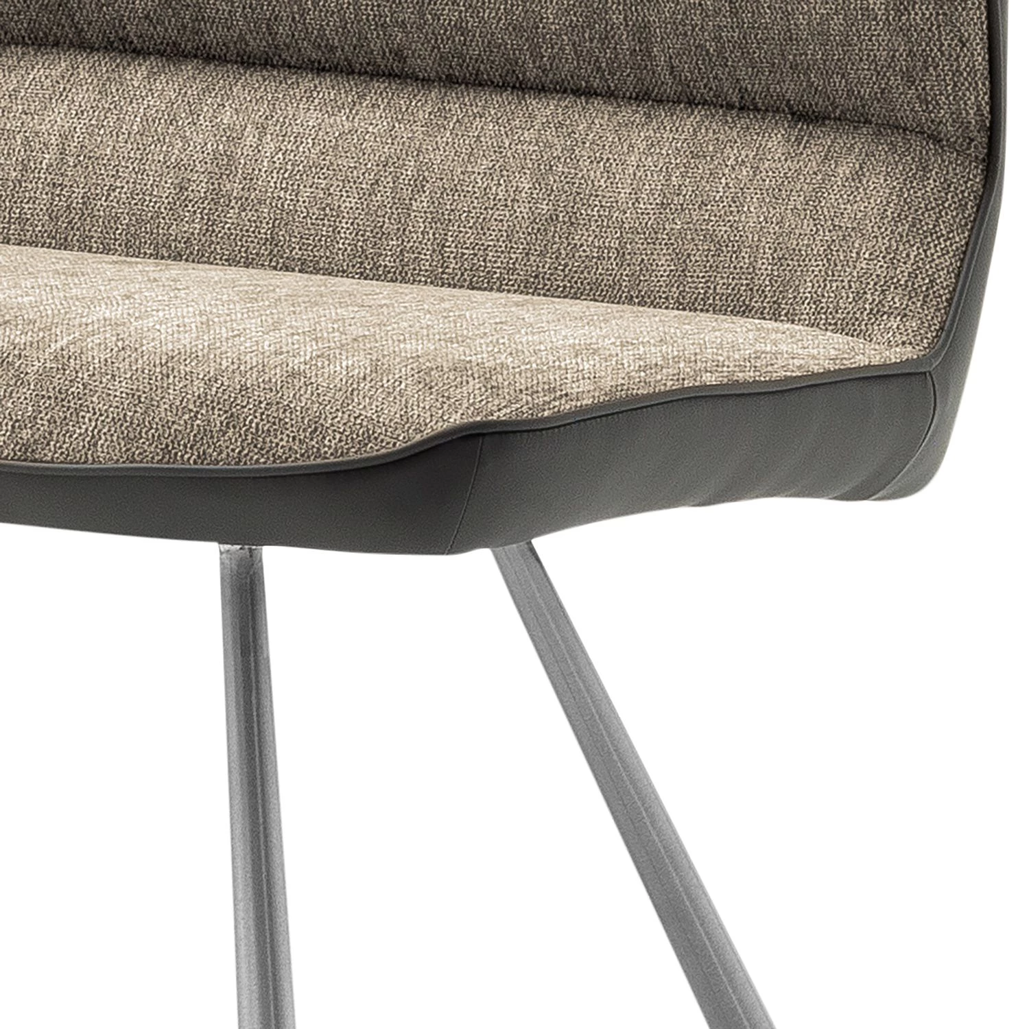 Fredriks Banc Kiama - Imitation cuir / Tissé à plat - Acier inoxydable - Cappuccino 3 Fredriks Banc Kiama - Imitation cuir / Tissé à plat - Acier inoxydable - Cappuccino – Image 3