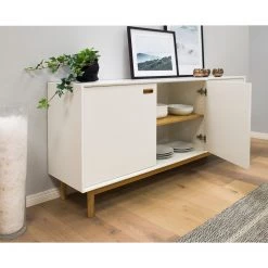 Tenzo Buffet Svea II - Blanc / Imitation chêne -Meubles de salle à manger Soldes Magasin 1000179426 190724 06293200200 MOOD DETAILS P000000001000179426 mood