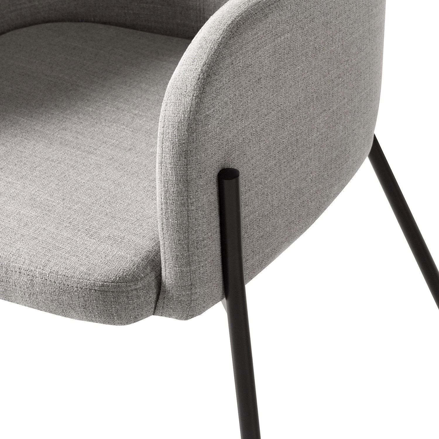 Mørteens Chaises à accoudoirs Menly - Tissu / Métal - Noir - Gris 8 Mørteens Chaises à accoudoirs Menly - Tissu / Métal - Noir - Gris – Image 8