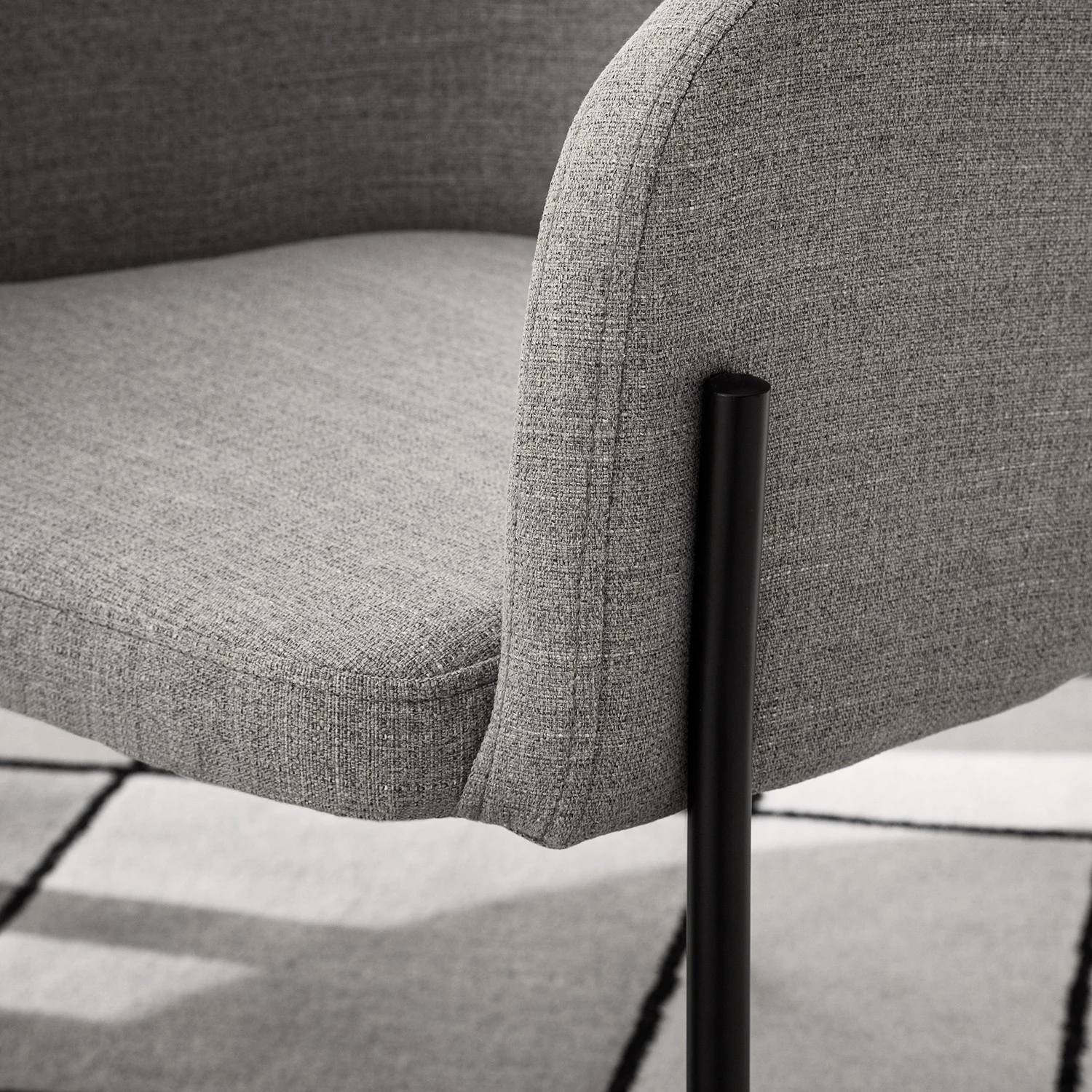 Mørteens Chaises à accoudoirs Menly - Tissu / Métal - Noir - Gris 12 Mørteens Chaises à accoudoirs Menly - Tissu / Métal - Noir - Gris – Image 12