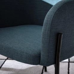 Mørteens Chaises à accoudoirs Menly - Tissu / Métal - Noir - Bleu Gris -Meubles de salle à manger Soldes Magasin 1000179462 200122 12294700025 DETAILS P000000001000179462