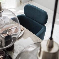 Mørteens Chaises à accoudoirs Menly - Tissu / Métal - Noir - Bleu Gris -Meubles de salle à manger Soldes Magasin 1000179462 200122 12294700027 DETAILS P000000001000179462