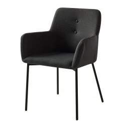 Mørteens Chaises à accoudoirs Mehle - Tissu / Métal - Noir - Anthracite