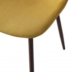 Mørteens Chaise capitonnée Iskmo VI - Tissu / Métal - Imitation noyer - Jaune moutarde - Lot de 2 -Meubles de salle à manger Soldes Magasin 1000179471 200121 14403800067 DETAILS P000000001000179471