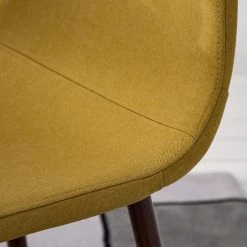 Mørteens Chaise capitonnée Iskmo VI - Tissu / Métal - Imitation noyer - Jaune moutarde - Lot de 2 -Meubles de salle à manger Soldes Magasin 1000179471 200122 12294800046 DETAILS P000000001000179471