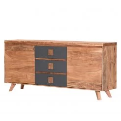 Red Living Buffet Dekla II - Acacia massif - Acacia / Anthracite