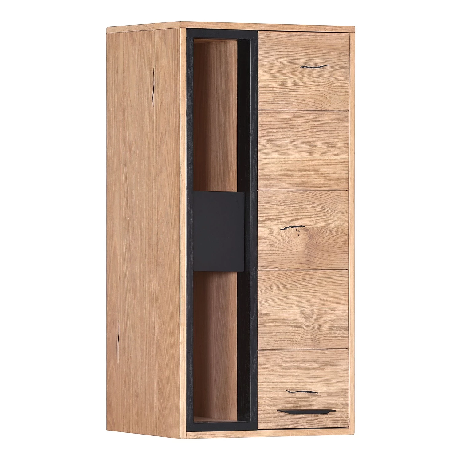 Red Living Armoire murale Relva - Partiellement en chêne massif - Chêne / Noir 1 Red Living Armoire murale Relva - Partiellement en chêne massif - Chêne / Noir