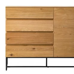 Ars Natura Commode Nozza - Placage en bois véritable - Chêne / Noir -Meubles de salle à manger Soldes Magasin 1000182823 200214 14501900031 DETAILS P000000001000182823