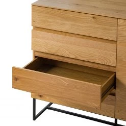 Ars Natura Commode Nozza - Placage en bois véritable - Chêne / Noir -Meubles de salle à manger Soldes Magasin 1000182823 200214 14501900032 DETAILS P000000001000182823