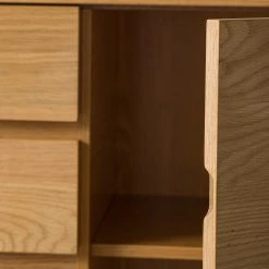 Ars Natura Commode Nozza - Placage en bois véritable - Chêne / Noir -Meubles de salle à manger Soldes Magasin 1000182823 200214 14501900035 DETAILS P000000001000182823