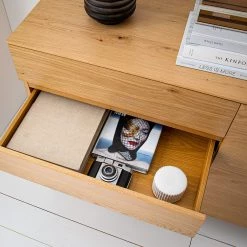 Ars Natura Commode Nozza - Placage en bois véritable - Chêne / Noir -Meubles de salle à manger Soldes Magasin 1000182823 200306 14374700007 MOOD DETAILS P000000001000182823 mood