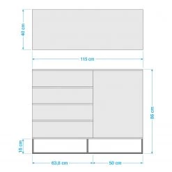Ars Natura Commode Nozza - Placage en bois véritable - Chêne / Noir -Meubles de salle à manger Soldes Magasin 1000182823 211018 083456000519 SKETCH DETAILS P000000001000182823 sketch