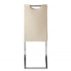 Fredriks Chaises cantilever Nevia I - Imitation cuir / Métal - Chrome - Cuir synthétique Aleli: Créme - Lot de 2 -Meubles de salle à manger Soldes Magasin 1000183823 200131 13175500069 DETAILS P000000001000183823