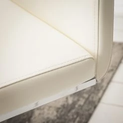 Fredriks Chaises cantilever Nevia I - Imitation cuir / Métal - Chrome - Cuir synthétique Aleli: Créme - Lot de 2 -Meubles de salle à manger Soldes Magasin 1000183823 200206 06303500057 DETAILS P000000001000183823