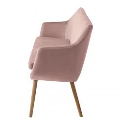 Mørteens Banquette Nicholas III - Velours / Chêne massif - Chêne - Vieux rose / Chêne -Meubles de salle à manger Soldes Magasin 1000183890 191216 15321200009 DETAILS P000000001000183890