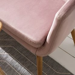 Mørteens Banquette Nicholas III - Velours / Chêne massif - Chêne - Vieux rose / Chêne -Meubles de salle à manger Soldes Magasin 1000183890 200331 06181000010 DETAILS P000000001000183890