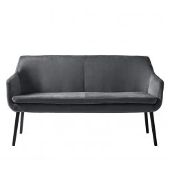 Mørteens Banquette Nicholas IV - Velours / Hévéa massif - Gris foncé / Noir -Meubles de salle à manger Soldes Magasin 1000183891 191216 15321200016 DETAILS P000000001000183891