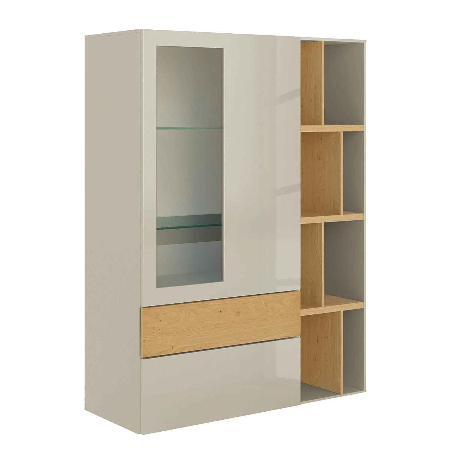 Now! by hülsta Buffet haut hülsta now vision - Gris Sahara brillant 1 Now! by hülsta Buffet haut hülsta now vision - Gris Sahara brillant