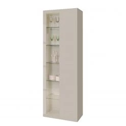 Now! by hülsta Vitrine hülsta now vision - Gris Sahara brillant - Porte en verre à gauche