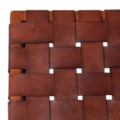 Ars manufacti Fauteuil design Bourbourg - Cuir tressé / Teck massif - marron cognac / Teck -Meubles de salle à manger Soldes Magasin 1000183947 200204 15373200026 DETAILS P000000001000183947