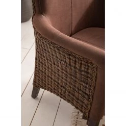 Ars Natura Chaises à accoudoirs Esquina - Imitation cuir / Rotin - Marron vintage / Marron clair chiné 24 Ars Natura Chaises à accoudoirs Esquina - Imitation cuir / Rotin - Marron vintage / Marron clair chiné -Meubles de salle à manger Soldes Magasin 1000184165 200317 14293400003 DETAILS P000000001000184165