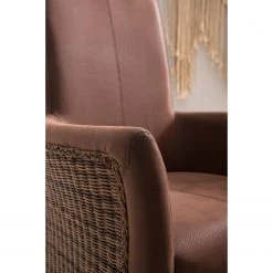 Ars Natura Chaises à accoudoirs Esquina - Imitation cuir / Rotin - Marron vintage / Marron clair chiné 25 Ars Natura Chaises à accoudoirs Esquina - Imitation cuir / Rotin - Marron vintage / Marron clair chiné -Meubles de salle à manger Soldes Magasin 1000184165 200317 14293500004 DETAILS P000000001000184165