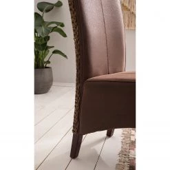 Ars Natura Chaises Julio (lot de 2) - Imitation cuir / Rotin - Marron vintage / Marron clair chiné -Meubles de salle à manger Soldes Magasin 1000184166 200317 14454300002 DETAILS P000000001000184166