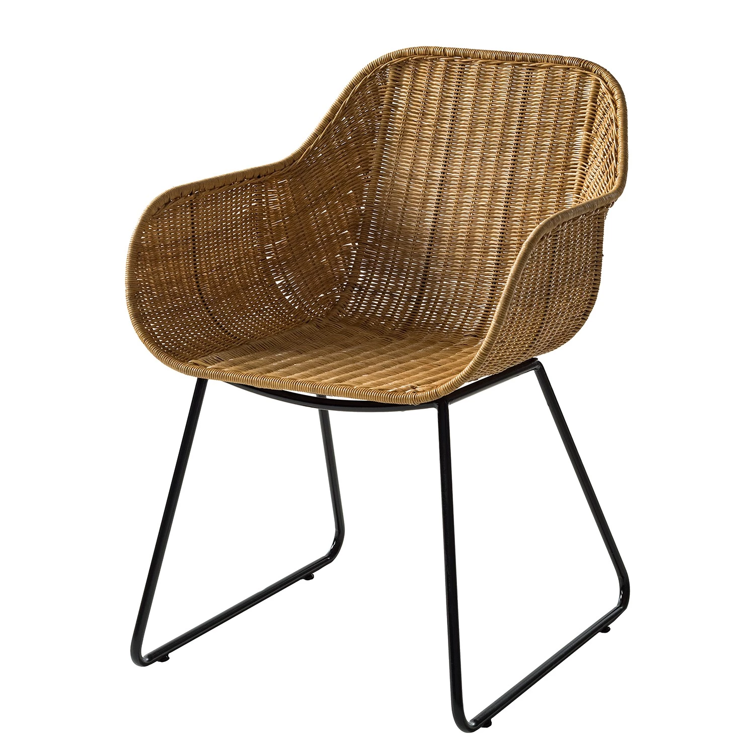 Ars manufacti Chaises à accoudoirs Vuna - Rotin / Métal - Rotin naturel / Noir 1 Ars manufacti Chaises à accoudoirs Vuna - Rotin / Métal - Rotin naturel / Noir