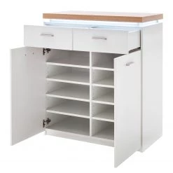 Loftscape Meuble à chaussures Mundai II - Avec éclairage  - Blanc / Imitation chêne de Wotan -Meubles de salle à manger Soldes Magasin 1000184641 190827 14261500083 DETAILS P000000001000184641