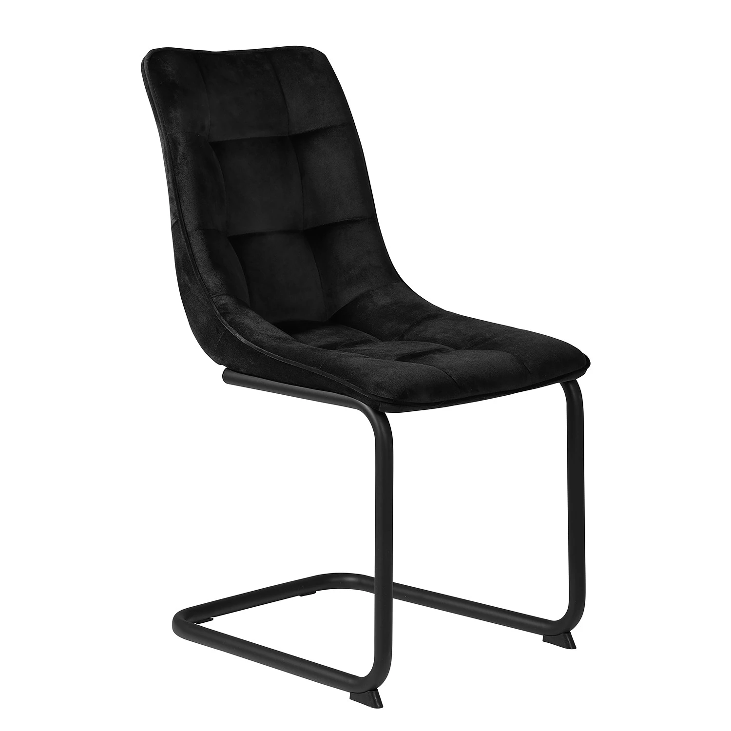 Loftscape Chaise cantilever Seline - Microfibre/ Acier - Noir - Noir - Lot de 2 3 Loftscape Chaise cantilever Seline - Microfibre/ Acier - Noir - Noir - Lot de 2 – Image 3