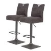 Loftscape Chaises de bar Topid (lot de 2) - Microfibre / Acier - Gris vintage / Gris