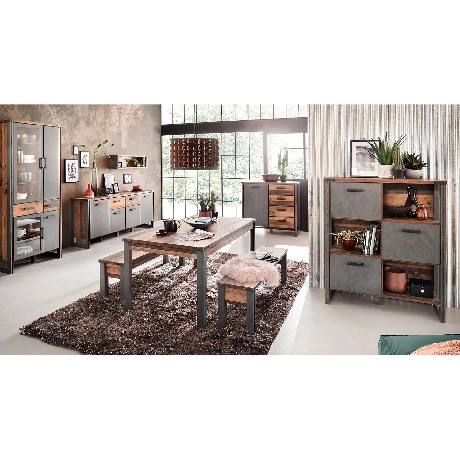 Trendteam Table Prime - Imitation pin recyclé / Anthracite 3 Trendteam Table Prime - Imitation pin recyclé / Anthracite – Image 3