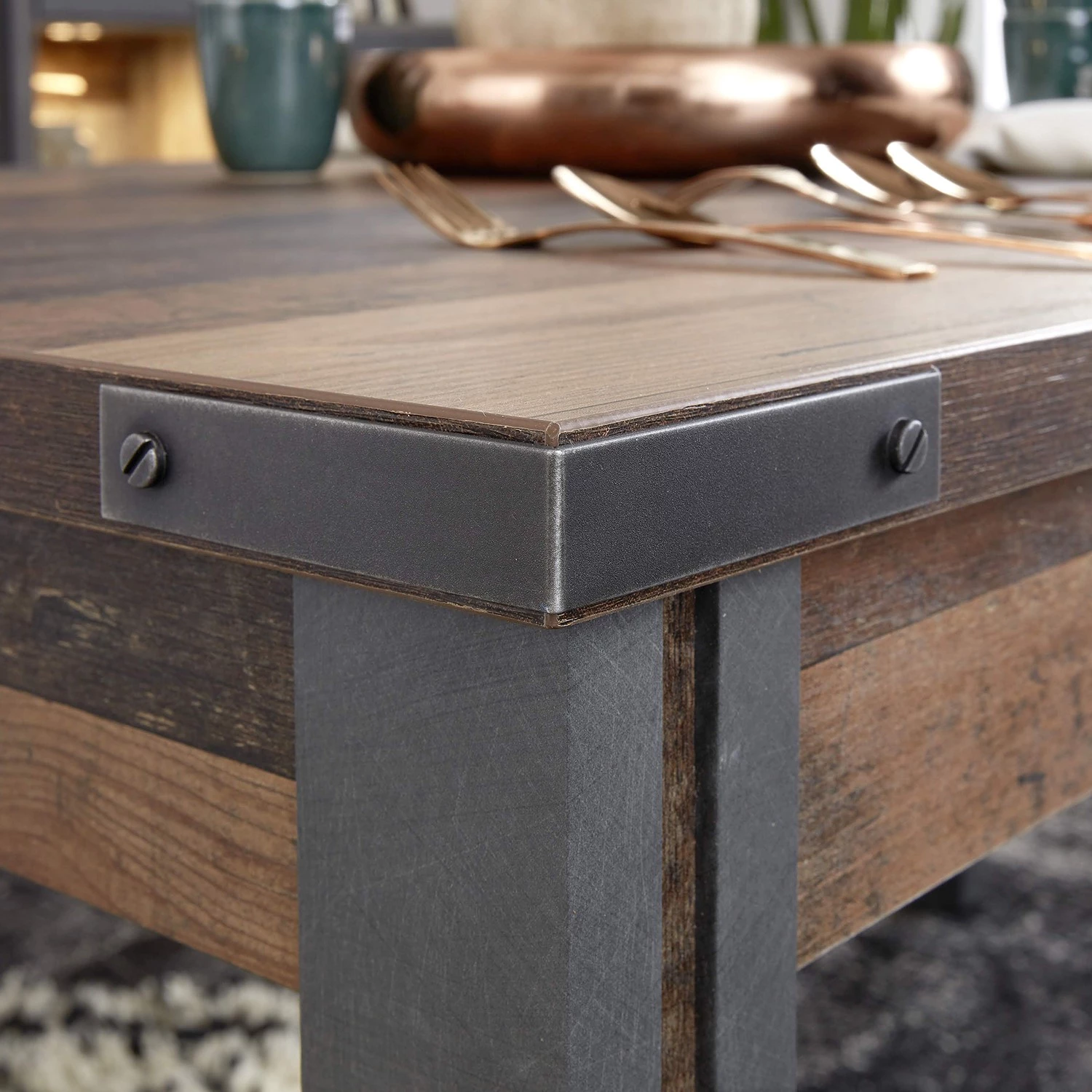 Trendteam Table Prime - Imitation pin recyclé / Anthracite 4 Trendteam Table Prime - Imitation pin recyclé / Anthracite – Image 4