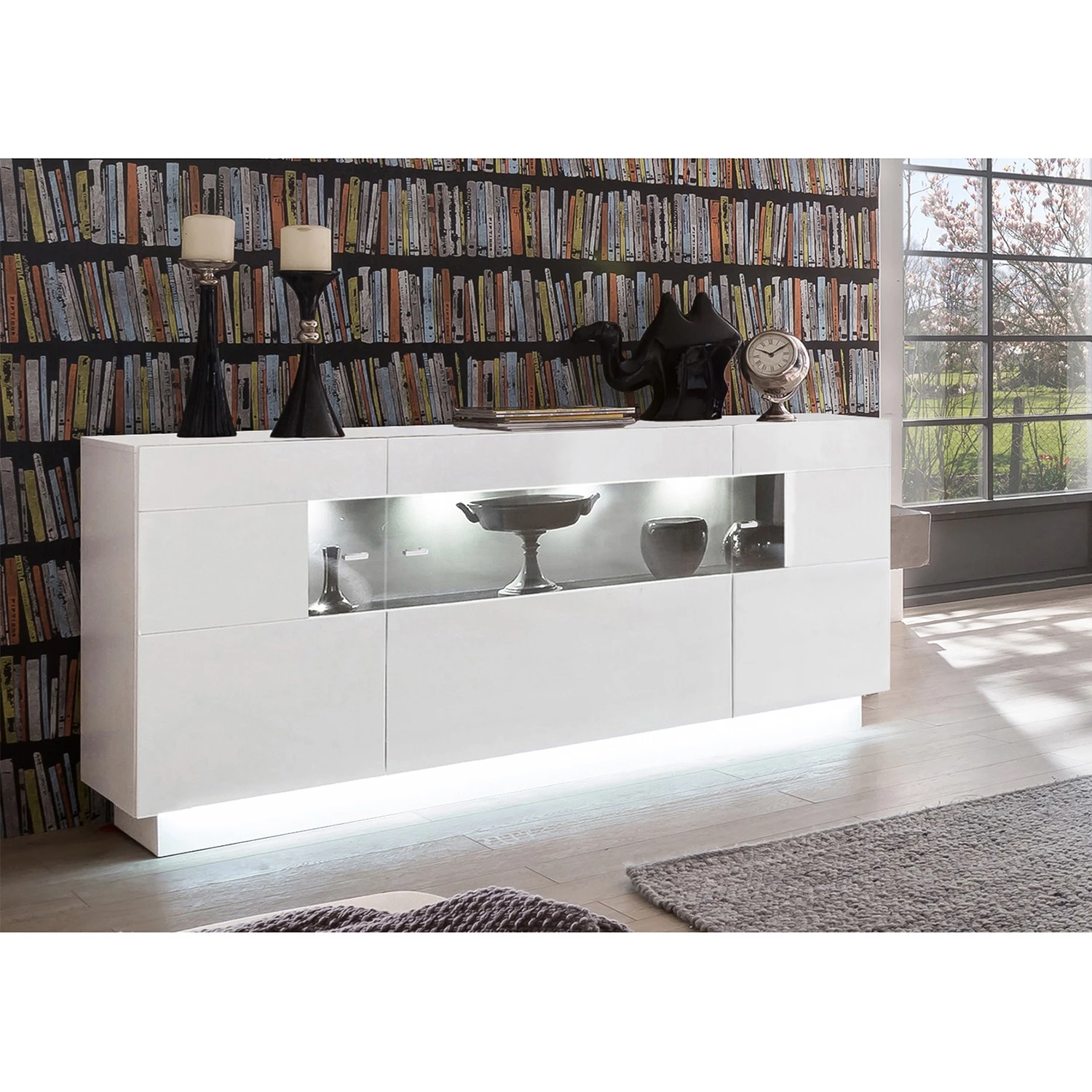 Fredriks Buffet Bylas - Blanc brillant 2 Fredriks Buffet Bylas - Blanc brillant – Image 2