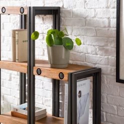 Ars manufacti Étagère Manchester - Acacia massif / Métal - Acacia / Anthracite -Meubles de salle à manger Soldes Magasin 1000187007 200319 06285800012 DETAILS P000000001000187007