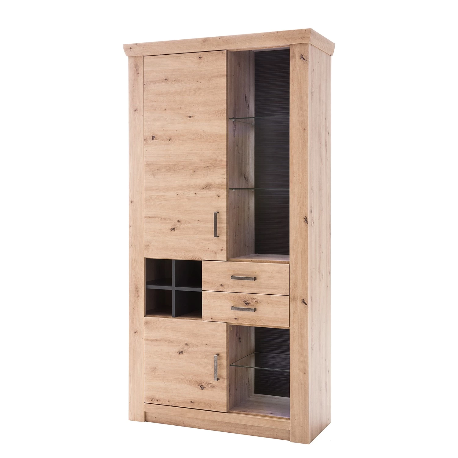 Naturoo Vitrine Mendes - Imitation planches de chêne / Anthracite 1 Naturoo Vitrine Mendes - Imitation planches de chêne / Anthracite