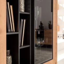 GWINNER Buffet haut Style - Placage en bois véritable / Métal - Chêne / Anthracite -Meubles de salle à manger Soldes Magasin 1000188719 190926 06084400021 DETAILS P000000001000188719