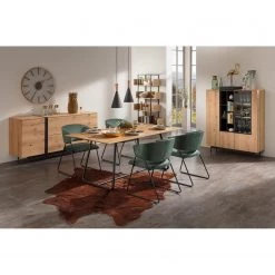 GWINNER Buffet haut Style - Placage en bois véritable / Métal - Chêne / Anthracite -Meubles de salle à manger Soldes Magasin 1000188719 191119 12335500008 MOOD DETAILS P000000001000188719 mood