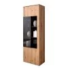 GWINNER Vitrine Style - Placage en bois véritable / Métal - Chêne / Anthracite