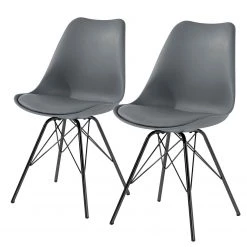 Norrwood Chaises Beatty (lot de 2) - Gris - Noir