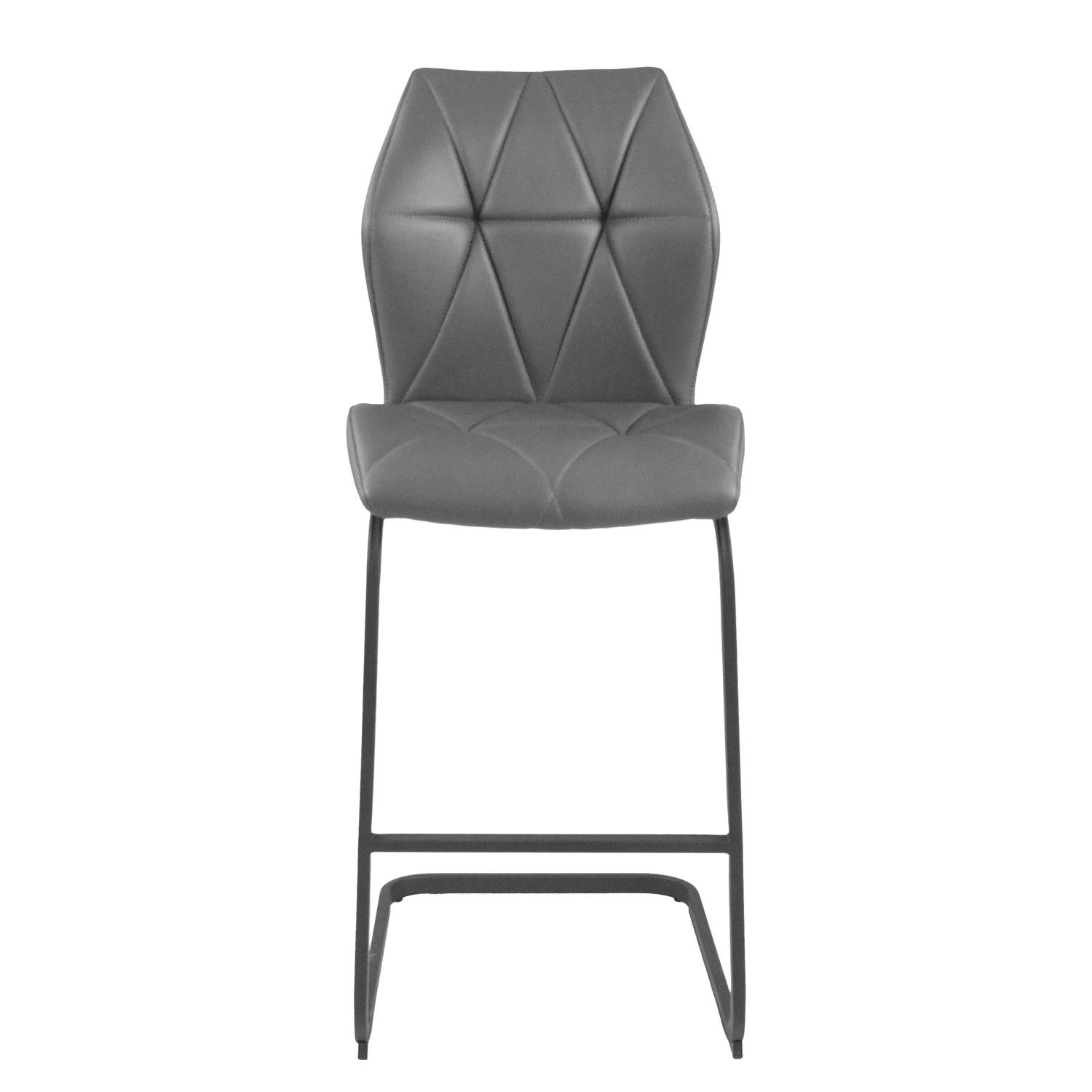 Loftscape Chaises de bar Ivin (lot de 2) - Imitation cuir / Métal - Noir - Gris 2 Loftscape Chaises de bar Ivin (lot de 2) - Imitation cuir / Métal - Noir - Gris – Image 2
