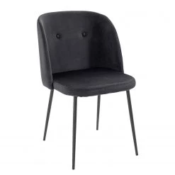 Jack & Alice Chaises Hollis (lot de 2) - Velours / Métal - Noir - Noir -Meubles de salle à manger Soldes Magasin 1000189811 210119 17035500002 DETAILS P000000001000189811