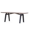 Red Living Table Woodcroft II - Chêne massif / Métal - Chêne / Noir vielli - Largeur : 200 cm