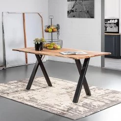 Red Living Table Woodford - Acacia massif / Métal - Acacia / Noir -Meubles de salle à manger Soldes Magasin 1000191060 200706 06325900002 MOOD DETAILS P000000001000191060 mood